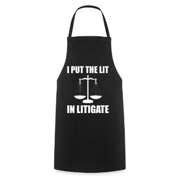 I Put The Lit In Litigate Firmenanwalt - Kochschürze - Schwarz - Vorne - AI Model Male 185 dark (185cm)
