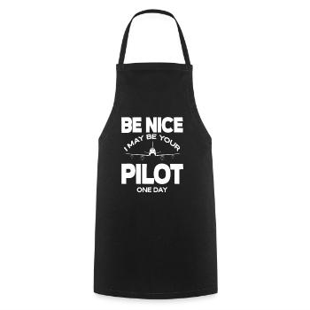 Pilot Piloten Spruch Geschenk - Kochschürze - Schwarz - Vorne - AI Model Male 185 dark (185cm)