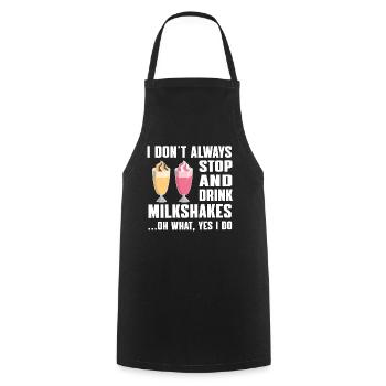 Milchshake Geschenkidee - Kochschürze - Schwarz - Vorne - AI Model Male 185 dark (185cm)