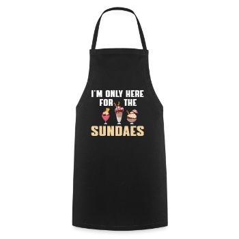 Idée cadeau drôle de sundae à la crème glacée - Tablier de cuisine - noir - Devant - AI Model Male 185 dark (185cm)