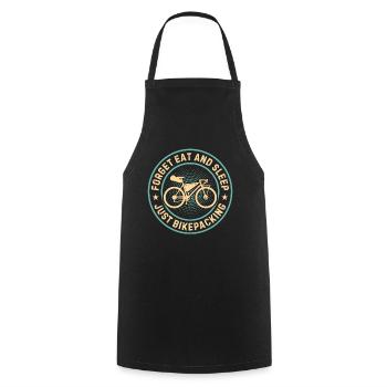 Bikepacker - Forget Eat And Sleep Just Bikepacking - Cooking Apron - black - Front - AI Model Male 185 dark (185cm)