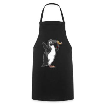 Pinguin Fisch Tempura - Kochschürze - Schwarz - Vorne - AI Model Male 185 dark (185cm)