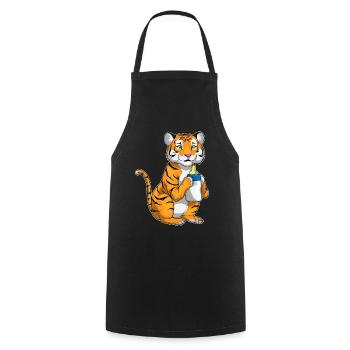 Tiger Baby Bottle Milk - Cooking Apron - black - Front - AI Model Male 185 dark (185cm)