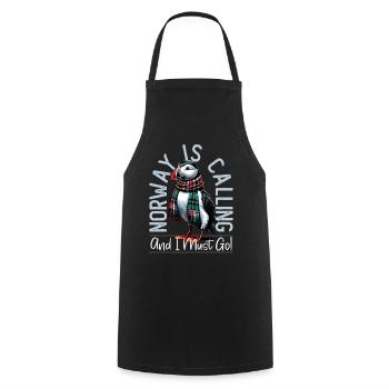 Norway, Puffins, Norway Is Calling - Cooking Apron - black - Front - AI Model Male 185 dark (185cm)
