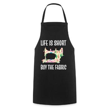 Life Is Short Buy The Fabric Couturier - Kochschürze - Schwarz - Vorne - AI Model Male 185 dark (185cm)