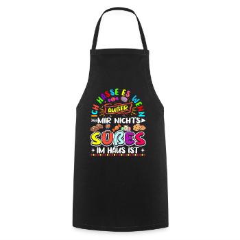 Candy lover saying for a sweet tooth - Cooking Apron - black - Front - AI Model Male 185 dark (185cm)