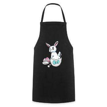 Pâques lapin coquille d’oeuf oeufs oeufs de Pâques oeufs d’enfant oeuf - Tablier de cuisine - noir - Devant - AI Model Male 185 dark (185cm)
