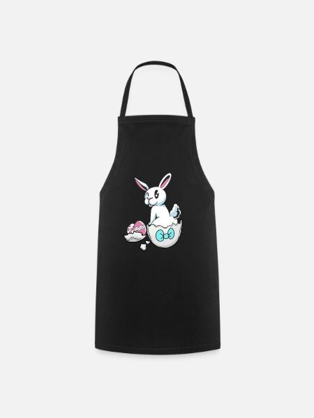 Pâques lapin coquille d’oeuf oeufs oeufs de Pâques oeufs d’enfant oeuf - Tablier de cuisine - noir