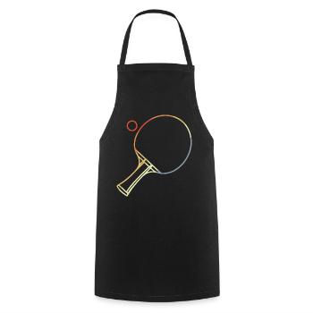 Tischtennis Skizze - Kochschürze - Schwarz - Vorne - AI Model Male 185 dark (185cm)