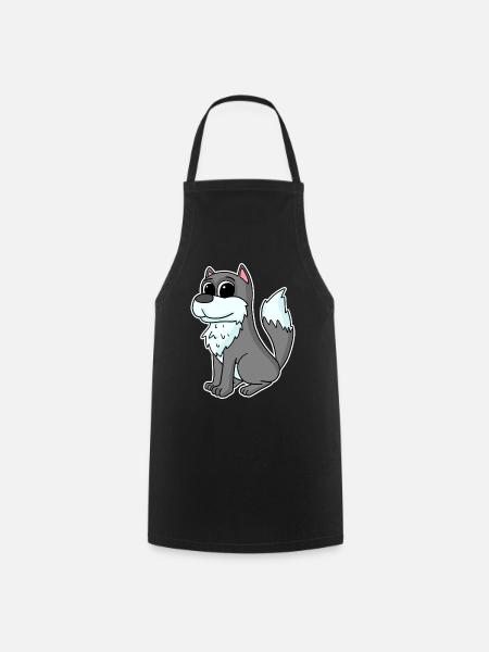 Wolf Tier - Kochschürze - Schwarz