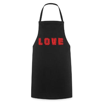 HERZ. HERZ. VALENTINSTAG. LIEBE. LIEBE. PAAR. - Kochschürze - Schwarz - Vorne - AI Model Male 185 dark (185cm)