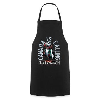 Canada, Macareux, Le Canada vous appelle - Tablier de cuisine - noir - Devant - AI Model Male 185 dark (185cm)