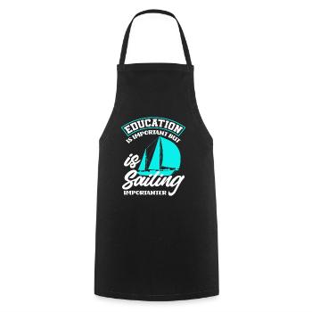 Education Sailboat Sailor Sailing - Cooking Apron - black - Front - AI Model Male 185 dark (185cm)