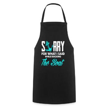 Sailor Sailing Boat Mooring Saying - Cooking Apron - black - Front - AI Model Male 185 dark (185cm)