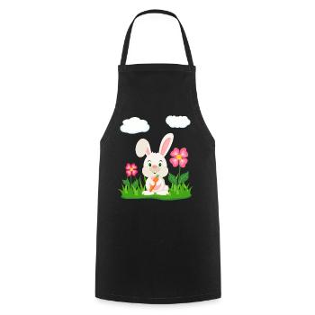 Cute Rabbit with Carrot Bunny Bunny Easter Bunny - Cooking Apron - black - Front - AI Model Male 185 dark (185cm)