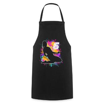 Football Femme Football 6ème Anniversaire - Tablier de cuisine - noir - Devant - AI Model Male 185 dark (185cm)