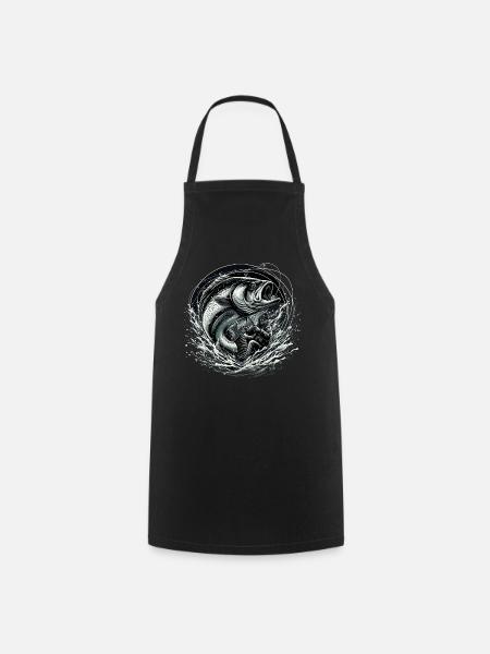 Angeln Angler dynamisch Geschenk - Kochschürze - Schwarz