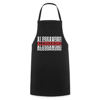 T-shirt Alessandro t-shirt cadeau texte empilé - Tablier de cuisine - noir - Devant - AI Model Male 185 dark (185cm)