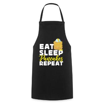 Les enfants amoureux des crêpes mangent le sommeil - Tablier de cuisine - noir - Devant - AI Model Male 185 dark (185cm)