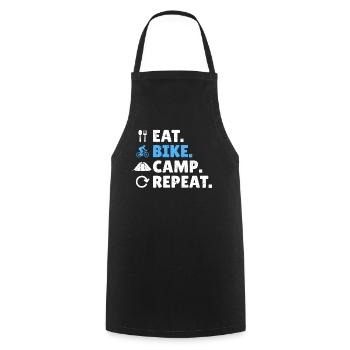 Eat. Bike. Camp. Repeat. - Gravel Bike Bikepacking - Cooking Apron - black - Front - AI Model Male 185 dark (185cm)