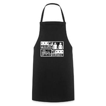Garage Sales Lover My Problem My Pictogram Mom Dad - Cooking Apron - black - Front - AI Model Male 185 dark (185cm)