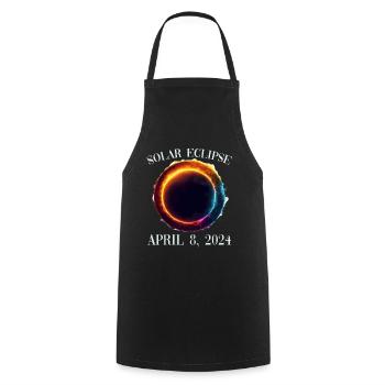 Sonnenfinsternis 8. April 2024 - Kochschürze - Schwarz - Vorne - AI Model Male 185 dark (185cm)