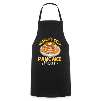 Pancake Lover Kids World's Best - Cooking Apron - black - Front - AI Model Male 185 dark (185cm)