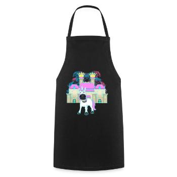 Castle King Fable Unicorn Fairy Tale Character Child Castle - Cooking Apron - black - Front - AI Model Male 185 dark (185cm)