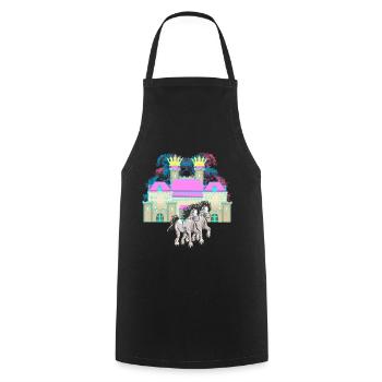 castle, fairy tale, horse, royalty, king, middle ages - Cooking Apron - black - Front - AI Model Male 185 dark (185cm)