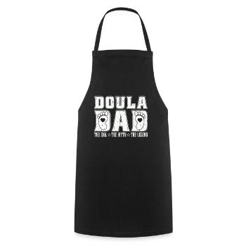 Doula Papa L’Idole Le Mythe La Légende Équipe de Naissance - Tablier de cuisine - noir - Devant - AI Model Male 185 dark (185cm)