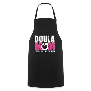 Doula Maman L’Idole Le Mythe La Légende Sage-femme - Tablier de cuisine - noir - Devant - AI Model Male 185 dark (185cm)