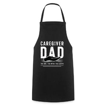 Soignant Papa L’idole Le mythe Famille Gardien - Tablier de cuisine - noir - Devant - AI Model Male 185 dark (185cm)
