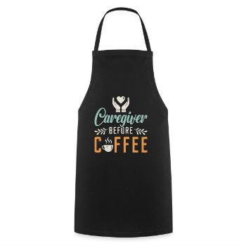 Soignant avant le café Soignant Amateur de café - Tablier de cuisine - noir - Devant - AI Model Male 185 dark (185cm)