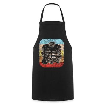 Pancake Lover Kids Retro Vintage - Cooking Apron - black - Front - AI Model Male 185 dark (185cm)