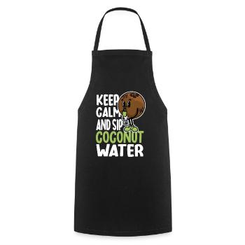 Humour à l’eau de - Tablier de cuisine - noir - Devant - AI Model Male 185 dark (185cm)