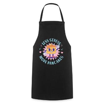 Pancake Lover Kids Less Stress - Kochschürze - Schwarz - Vorne - AI Model Male 185 dark (185cm)