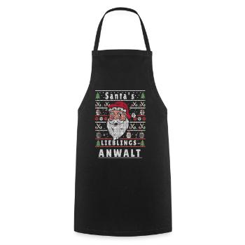 Noël laid Père Noël PRÉFÉRÉ Avocat - Tablier de cuisine - noir - Devant - AI Model Male 185 dark (185cm)