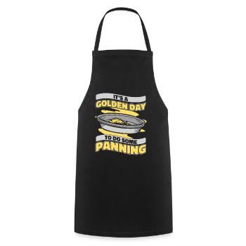 It's A Golden Day To Do Some Panning Miner Gold - Cooking Apron - black - Front - AI Model Male 185 dark (185cm)