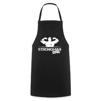 strongman sport logo team club training icon - Cooking Apron - black - Front - AI Model Male 185 dark (185cm)
