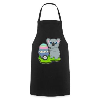 Koala Ostern Osterei  - Kochschürze - Schwarz - Vorne - AI Model Male 185 dark (185cm)