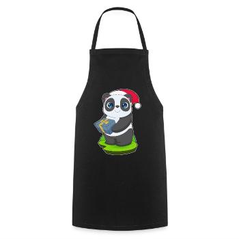 Forfait Noël Panda - Tablier de cuisine - noir - Devant - AI Model Male 185 dark (185cm)