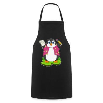 École Penguin Student Pencil - Tablier de cuisine - noir - Devant - AI Model Male 185 dark (185cm)