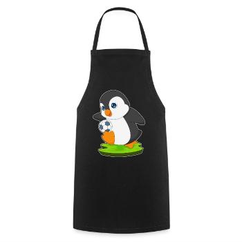 Pinguin Fußballspieler Fußball - Kochschürze - Schwarz - Vorne - AI Model Male 185 dark (185cm)