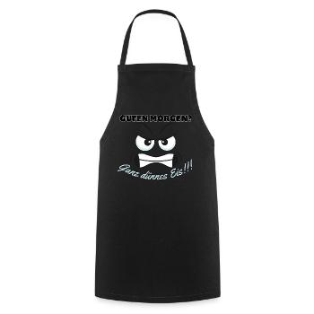 Angry Polar Bear Motif with Saying - Cooking Apron - black - Front - AI Model Male 185 dark (185cm)