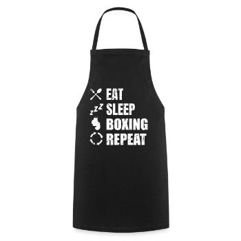 Eat Sleep Boxing Repeat - Kochschürze - Schwarz - Vorne - AI Model Male 185 dark (185cm)
