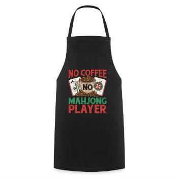 Mahjong Player No Coffee No Mahjong Coffee Lover - Cooking Apron - black - Front - AI Model Male 185 dark (185cm)