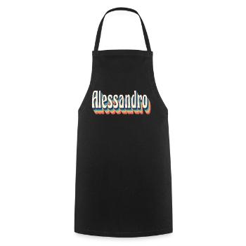 Alessandro Retro Vintage T-Shirt Geschenk T-Shirt - Kochschürze - Schwarz - Vorne - AI Model Male 185 dark (185cm)