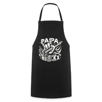 papa rockx fête des pères papa cadeau papa papa - Tablier de cuisine - noir - Devant - AI Model Male 185 dark (185cm)