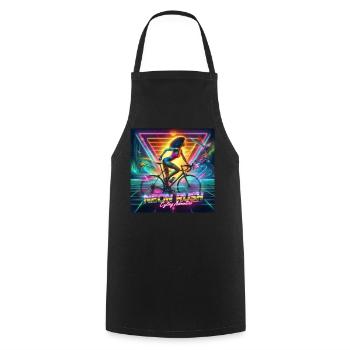 Neon Rush - Poster im Stil der 80er Jahre - Kochschürze - Schwarz - Vorne - AI Model Male 185 dark (185cm)