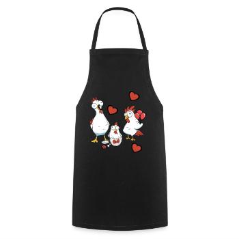 Schwangerschaft Geburt Familie Huhn Eierschale Ei - Kochschürze - Schwarz - Vorne - AI Model Male 185 dark (185cm)